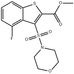 4-氟-3-(吗啉磺酰基)苯并[B]噻吩-2-羧酸甲酯 结构式