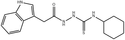 N-cyclohexyl-2-[2-(1H-indol-3-yl)acetyl]-1-hydrazinecarbothioamide 结构式