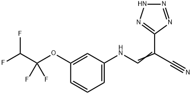 (Z)-2-(1H-1,2,3,4-tetraazol-5-yl)-3-[3-(1,1,2,2-tetrafluoroethoxy)anilino]-2-propenenitrile 结构式