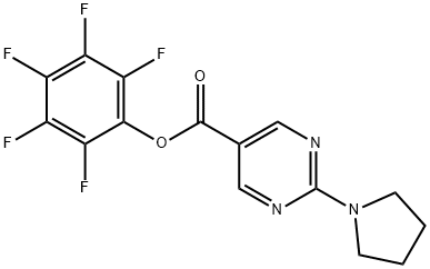 Pentafluorophenyl 2-pyrrolidin-1-ylpyrimidine-5-carboxylate 97% 结构式