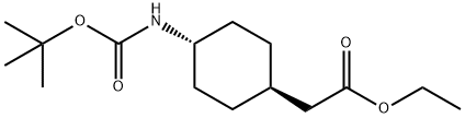 反式-2-[4-(BOC-氨基)环己基]乙酸乙酯 结构式
