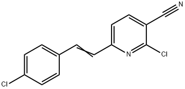 2-CHLORO-6-[2-(4-CHLOROPHENYL)VINYL]NICOTINONITRILE 结构式