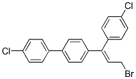 (Z)-4-[3-bromo-1-(4-chlorophenyl)-1-propenyl]-4'-chloro-1,1'-biphenyl 结构式