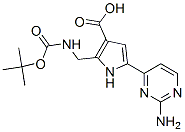 1H-Pyrrole-3-carboxylic  acid,  5-(2-amino-4-pyrimidinyl)-2-[[[(1,1-dimethylethoxy)carbonyl]amino]methyl]- 结构式