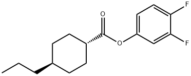 反式-4-丙基-环己烷羧酸 3,4-二氟苯基酯 结构式