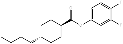 反-4-丁基环己基甲酸-3,4-二氟苯酯 结构式