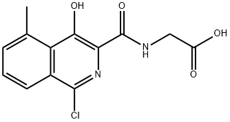 Glycine,  N-[(1-chloro-4-hydroxy-5-methyl-3-isoquinolinyl)carbonyl]- 结构式