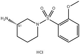 (S)-1-(2-Methoxy-benzenesulfonyl)-piperidin-3-ylamine hydrochloride 结构式