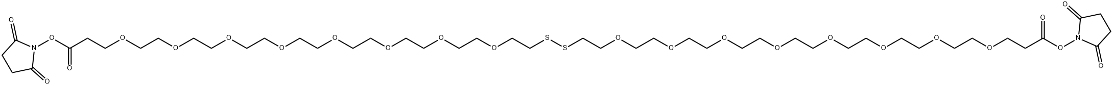 4,7,10,13,16,19,22,25,32,35,38,41,44,47,50,53-十六烷氧杂-28,29-二硫杂五十六烷二酸二-N-琥珀酰亚胺酯 结构式