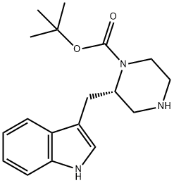 (S)-3-(1-BOC-2-哌啶基甲基)吲哚 结构式