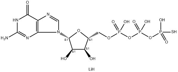 鸟苷-5ˊ-O-(3-硫代三磷酸)四锂盐 结构式