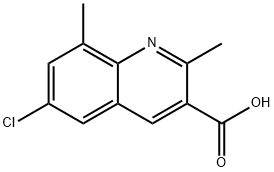 6-CHLORO-2,8-DIMETHYLQUINOLINE-3-CARBOXYLIC ACID 结构式