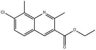 7-CHLORO-2,8-DIMETHYLQUINOLINE-3-CARBOXYLIC ACID ETHYL ESTER 结构式