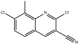 2,7-二氯-8-甲基喹啉-3-甲腈 结构式