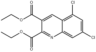 5,7-DICHLOROQUINOLINE-2,3-DICARBOXYLIC ACID DIETHYL ESTER 结构式