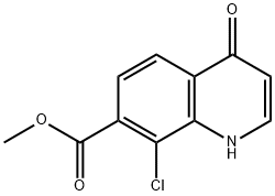 甲基-8-氯-4-氧代-1,4-二氢喹啉-7-羧酸乙酯 结构式