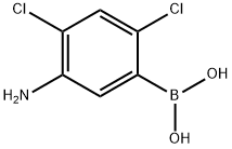 (5-氨基-2,4-二氯苯基)硼酸 结构式