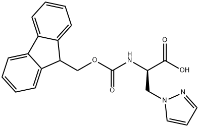 (ΑR)-Α-[[(9H-芴-9-基甲氧基)羰基]氨基]-1H-吡唑-1-丙酸 结构式