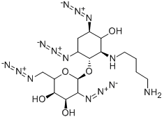 2-[(4-AMINOBUTYL)AMINO]-4,6-DIAZIDO-2,4,5,6-TETRADEOXY-3-O-(2,6-DIAZIDO-2,6-DIDEOXY-D-GLUCOPYRANOSYL)-D-MYO-INOSITOL 结构式