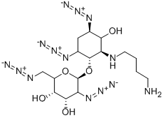 5-[(4-AMINOBUTYL)AMINO]-1,3-DIAZIDO-1,2,3,5-TETRADEOXY-4-O-(2,6-DIAZIDO-2,6-DIDEOXY-D-GLUCOPYRANOSYL)-D-MYO-INOSITOL 结构式