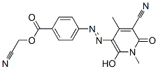 Benzoic  acid,  4-[2-(5-cyano-1,6-dihydro-2-hydroxy-1,4-dimethyl-6-oxo-3-pyridinyl)diazenyl]-,  cyanomethyl  ester 结构式