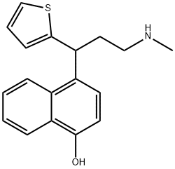 (RS)-4-[3-甲氨基-1-(2-噻吩基)丙基]-1-萘酚 结构式