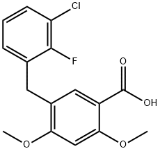 5-[(3-氯-2-氟苯基)甲基]-2,4-二甲氧基苯甲酸 结构式