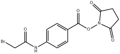 N-succinimidyl ((bromoacetyl)amino)benzoate 结构式
