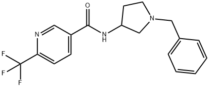 3-PYRIDINECARBOXAMIDE, N-[1-(PHENYLMETHYL)-3-PYRROLIDINYL]-6-(TRIFLUOROMETHYL)- 结构式