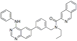 3-Isoquinolinecarboxamide,  N-[[3-[4-(phenylamino)-6-quinazolinyl]phenyl]methyl]-N-propyl- 结构式