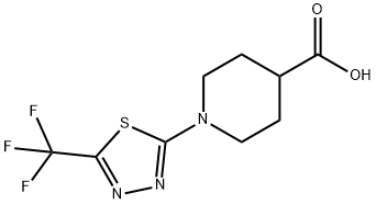 1-(5-(三氟甲基)-1,3,4-噻二唑-2-基)哌啶-4-羧酸 结构式