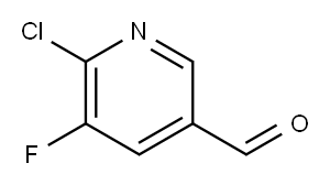 2-氯-3-氟-5-甲酰基吡啶 结构式