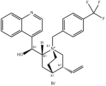 N-(4-三氟甲基苄基)辛可宁溴化物 结构式