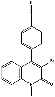 3-BROMO-4-(4-CYANOPHENYL)-1-METHYL-2-OXO-1,2-DIHYDROQUINOLINE 结构式