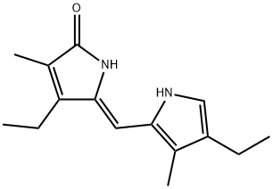 2H-Pyrrol-2-one,  4-ethyl-5-[(4-ethyl-3-methyl-1H-pyrrol-2-yl)methylene]-1,5-dihydro-3-methyl-,  (5Z)- 结构式