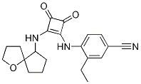 Benzonitrile, 3-ethyl-4-[[2-(1-oxaspiro[4.4]non-6-ylaMino)-3,4-dioxo-1-cyclobuten-1-yl]aMino]- 结构式