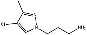 3-(4-氯-3-甲基-1H-吡唑-1-基)丙烷-1-胺 结构式