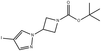 3-(4-碘-1H-吡唑-1-基)氮杂环丁烷-1-羧酸叔丁酯 结构式