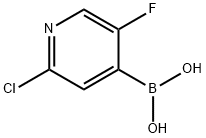 2-氯-5-氟吡啶-4-硼酸 结构式