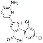 1H-Pyrrole-3-carboxylic  acid,  5-(2-amino-4-pyrimidinyl)-2-(2,4-dichlorophenyl)- 结构式