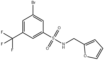 N-(FURAN-2-YLMETHYL) 3-BROMO-5-TRIFLUOROMETHYLBENZENESULFONAMIDE 结构式