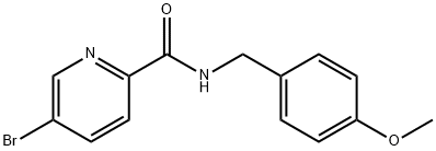 N-(4-METHOXYBENZYL) 5-BROMOPICOLINAMIDE 结构式