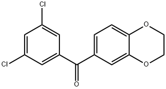 3,5-Dichloro-3',4'-(ethylenedioxy)benzophenone 结构式