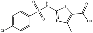 2-[(4-氯苯基)磺酰基氨基]-4-甲基-5-噻唑羧酸 结构式