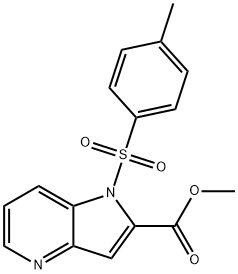 1-甲基苯磺酰基-1H-吡咯并[3,2-B]吡啶-2-羧酸甲酯 结构式