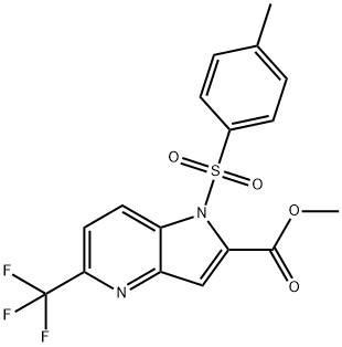 5-三氟甲基-1-甲基苯磺酰基-1H-吡咯并[3,2-B]吡啶-2-羧酸甲酯 结构式