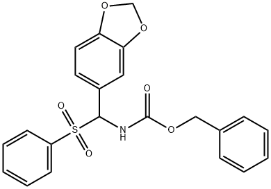 benzyl N-[1,3-benzodioxol-5-yl(phenylsulfonyl)methyl]carbamate 结构式