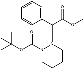 tert-butyl 2-(2-methoxy-2-oxo-1-phenylethyl)tetrahydro-1(2H)-pyridazinecarboxylate 结构式