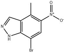 7-bromo-4-methyl-5-nitro-1H-indazole 结构式