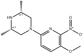 CIS-3,5-DIMETHYL-1-[5-(METHYLOXY)-6-NITRO-2-PYRIDINYL]PIPERAZINE 结构式